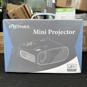 ELEPHAS Mini Projector for iPhone, 2023 Upgraded 1080P HD, 8000L - WHITE